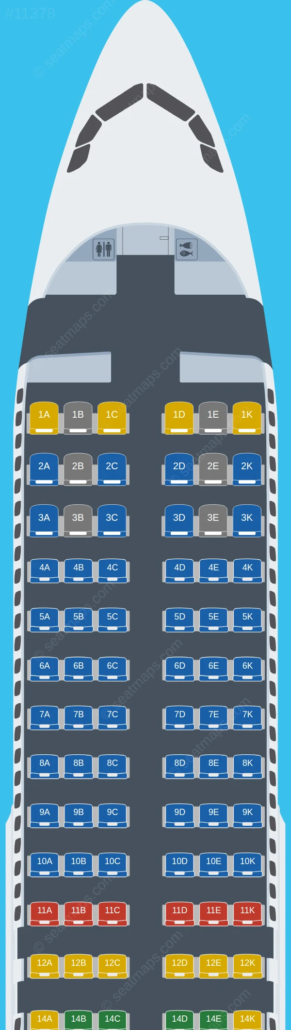 Avianca Express Airbus A320-200 seatmap preview