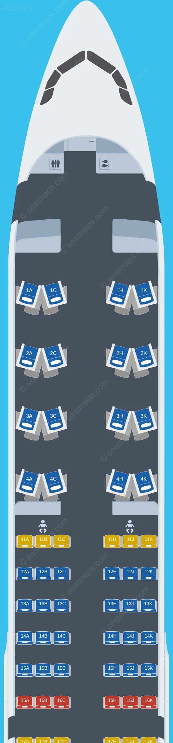 Kuwait Airways Airbus A321neo LR seatmap preview