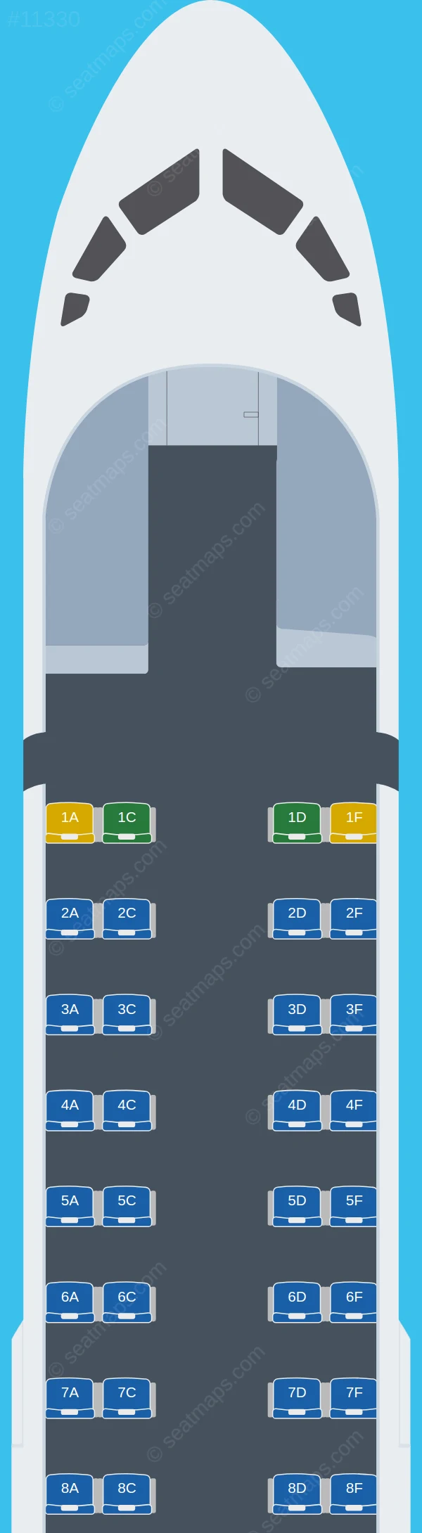 Afrijet Business Service ATR 72-600 seatmap preview
