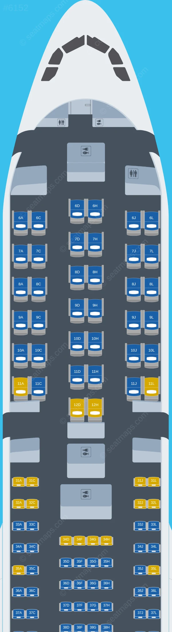 Shanghai Airlines Airbus A330-300 V.1 seatmap preview
