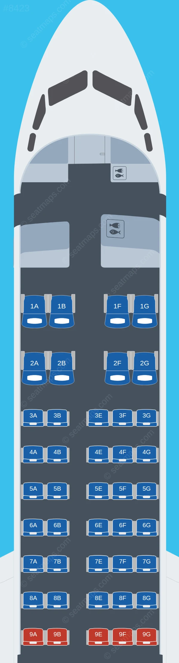 Air Niugini & Link PNG Fokker 70 seatmap preview