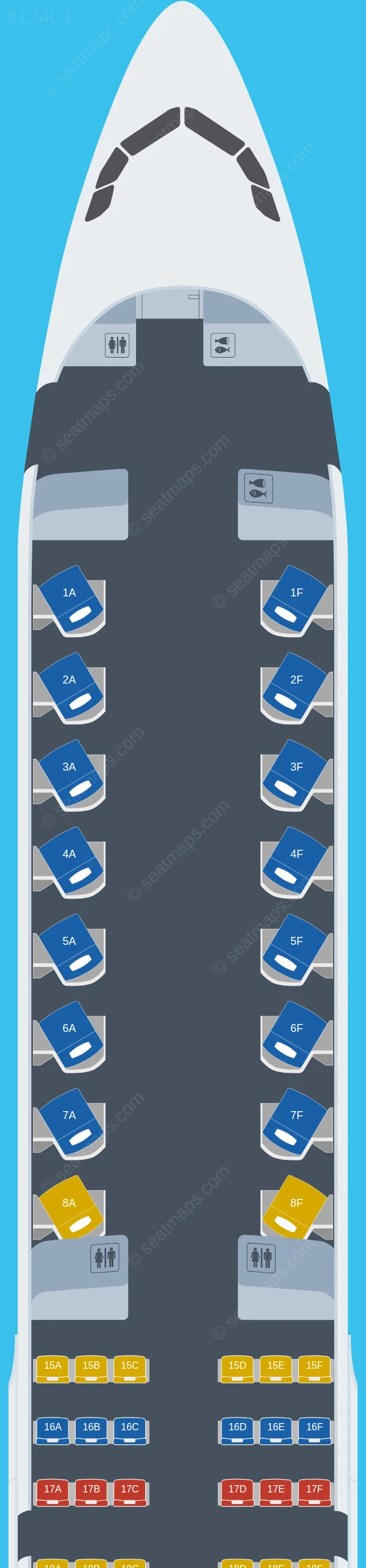Etihad Airways Airbus A321neo LR seatmap preview