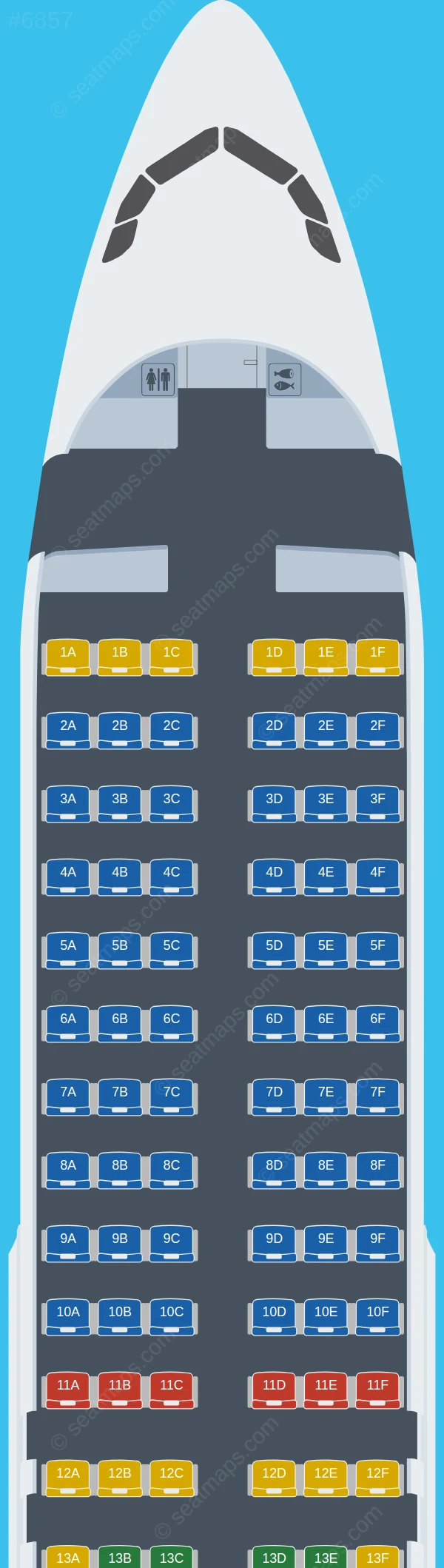 Chengdu Airlines Airbus A320-200 V.1 seatmap preview