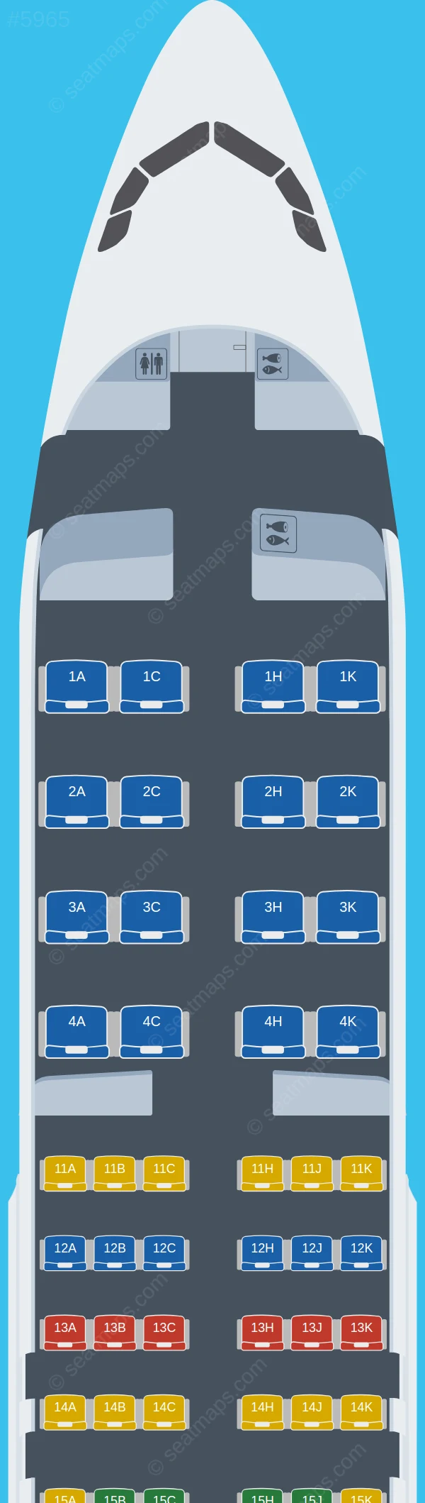 Kuwait Airways Airbus A320-200 seatmap preview