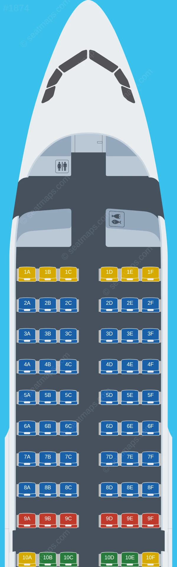 Air France Airbus A319-100 V.2 seatmap preview