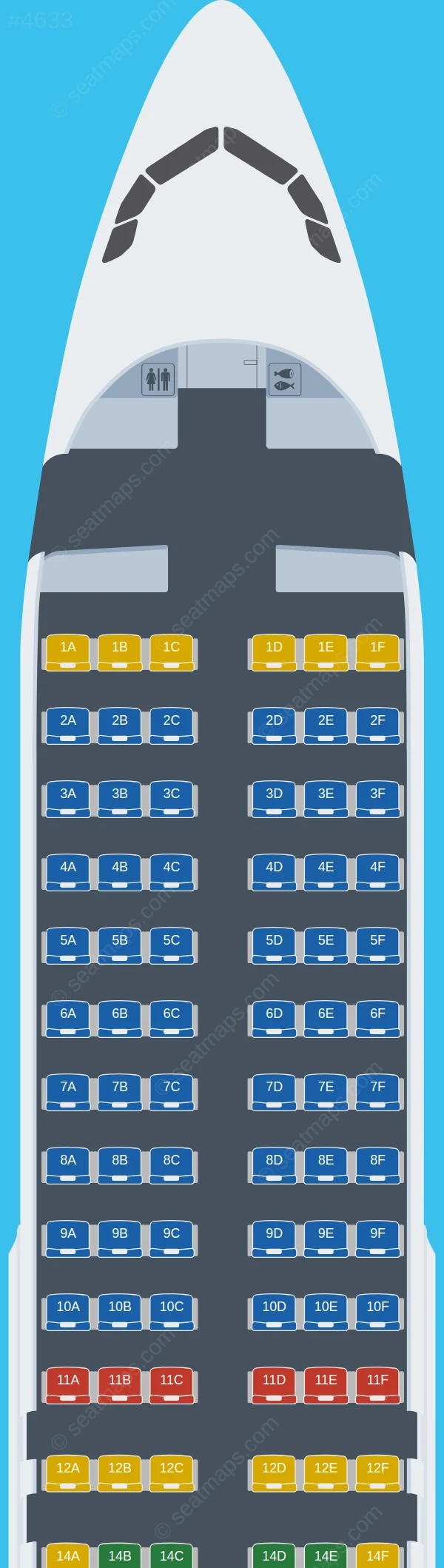 Israir Airbus A320-200 V.2 seatmap preview