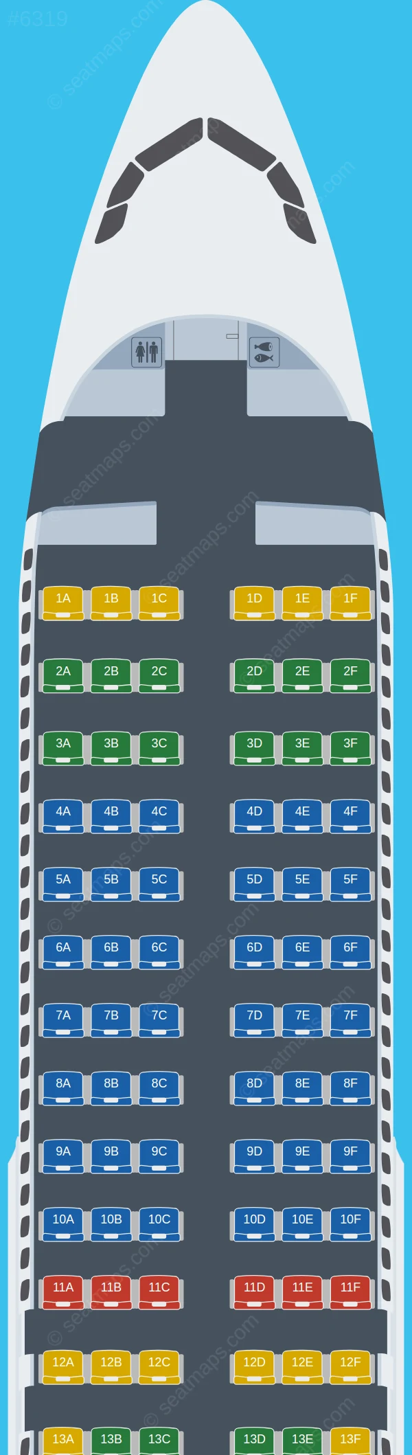 Volaris Airbus A320-200 V.2 seatmap preview