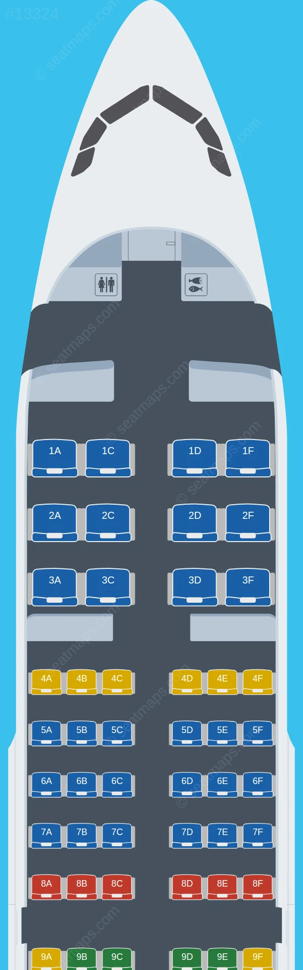 Air Côte d'Ivoire Airbus A319-100 V.2 seatmap preview