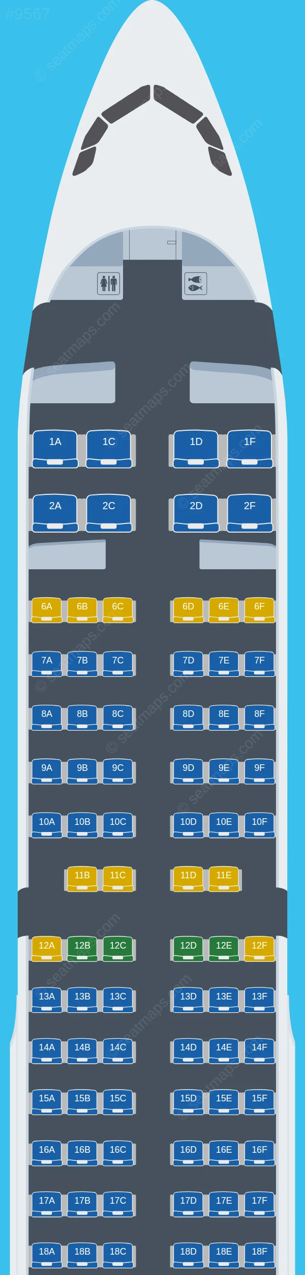 Etihad Airways Airbus A321-200 seatmap preview