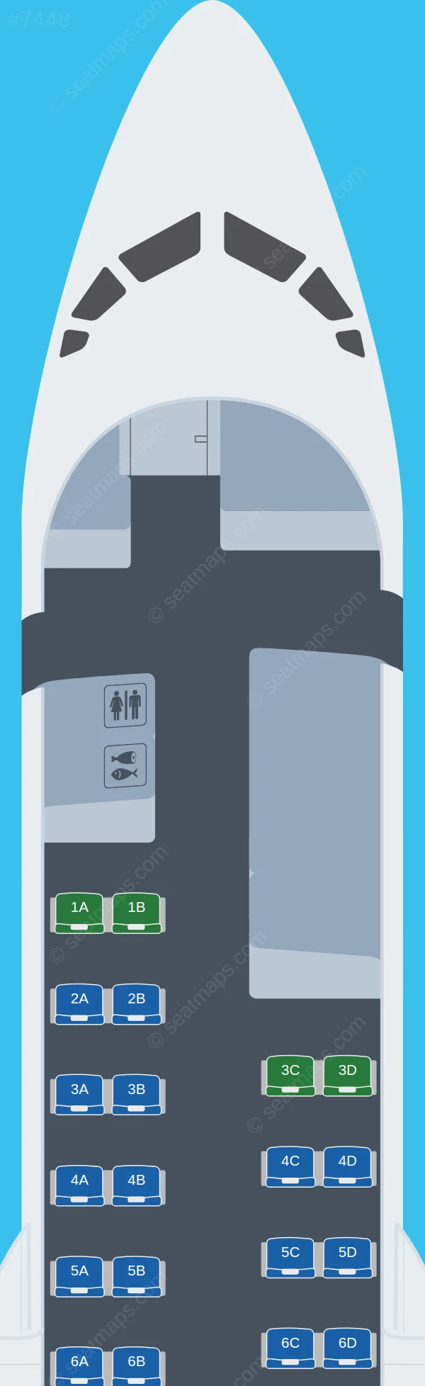 Jubba Airways (Kenya) Fokker 50 seatmap preview