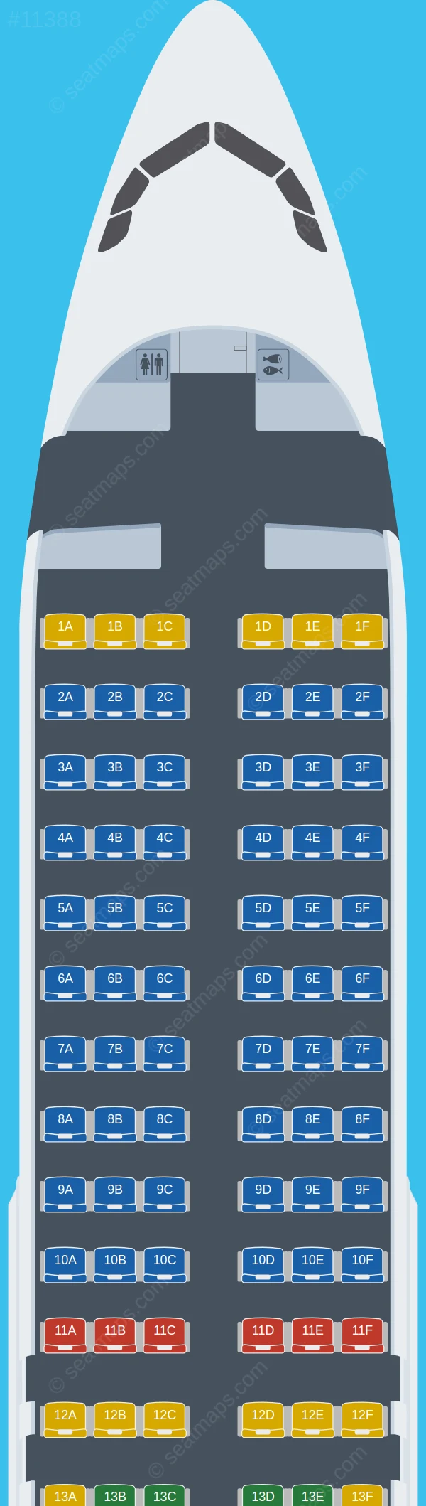 Fly Lili Airbus A320-200 seatmap preview