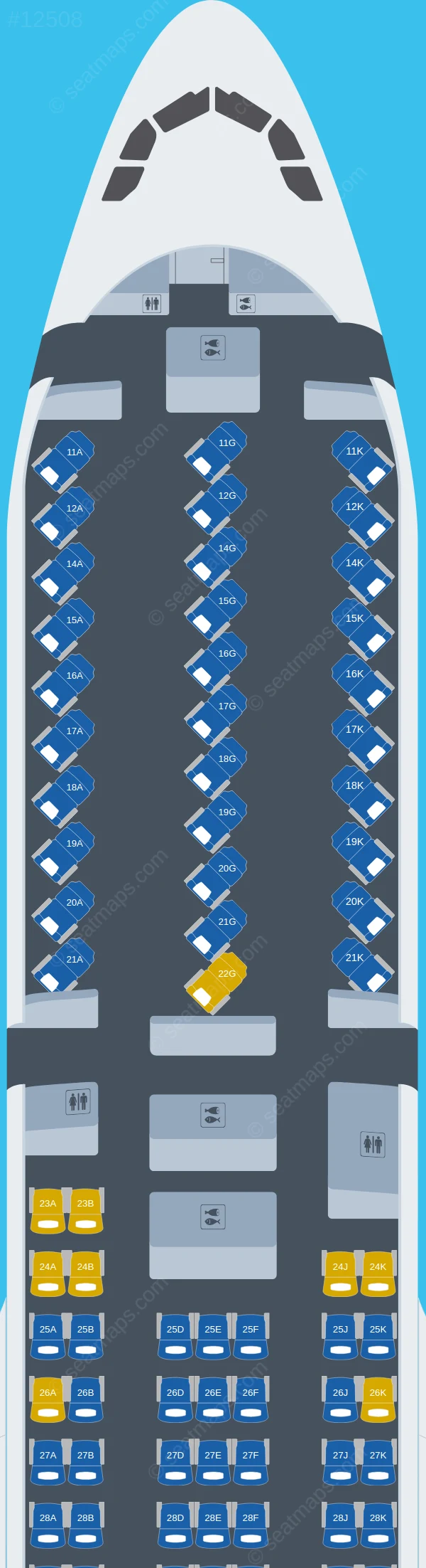 Thai Airways International Airbus A330-300 V.2 seatmap preview