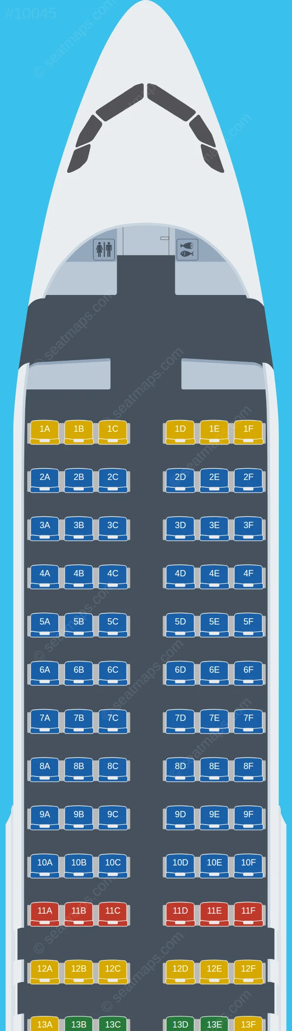 HiSky Europe Airbus A320-200 seatmap preview