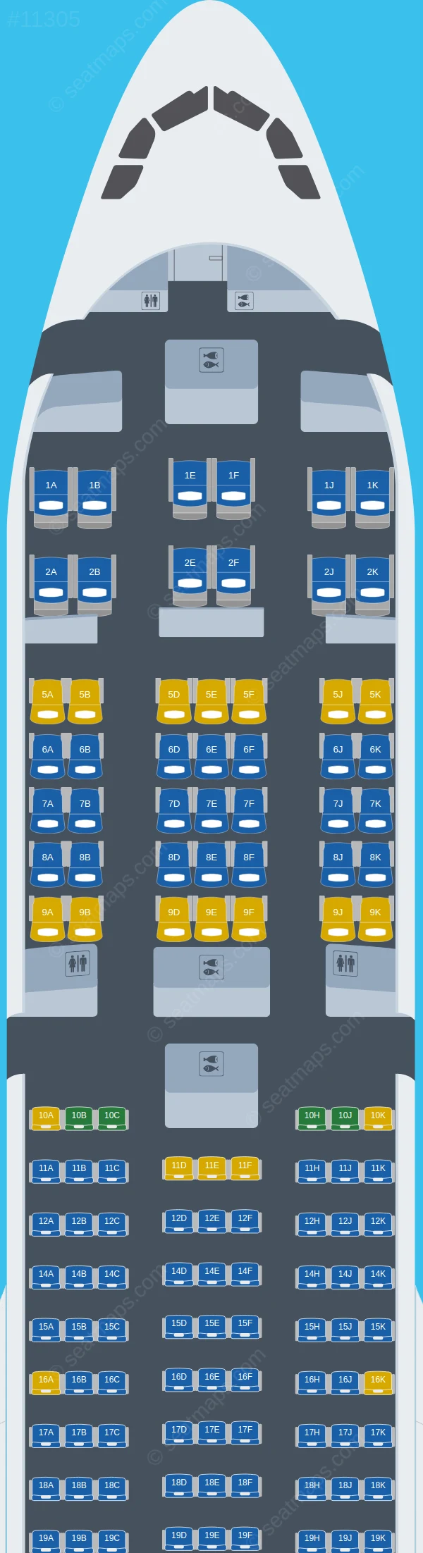 Air Caraibes Atlantique Airbus A330-300 seatmap preview
