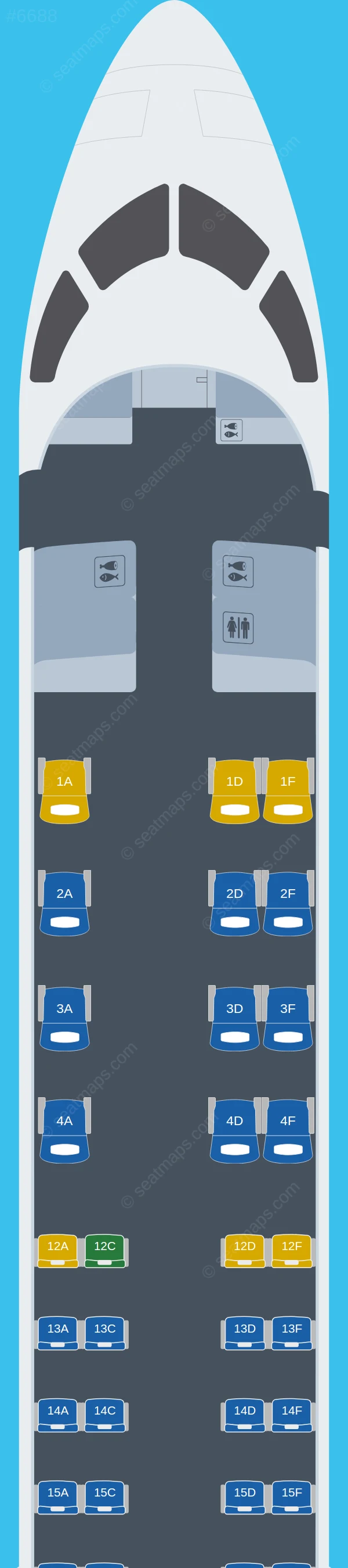 Jazz Air Bombardier CRJ900 seatmap preview