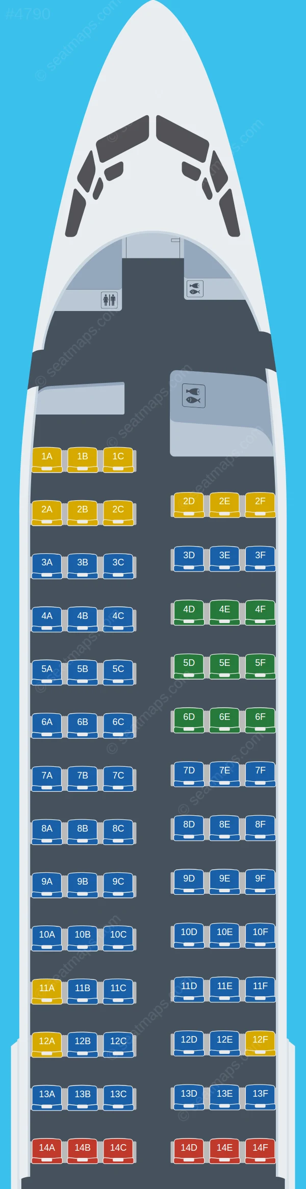 TUI fly (Belgium) Boeing 737-800 seatmap preview