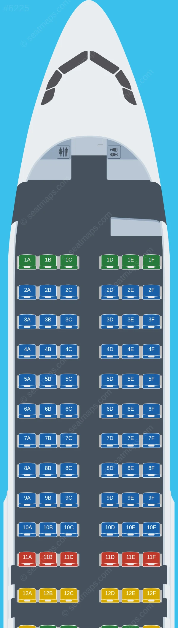 Titan Airways Airbus A320-200 V.1 seatmap preview