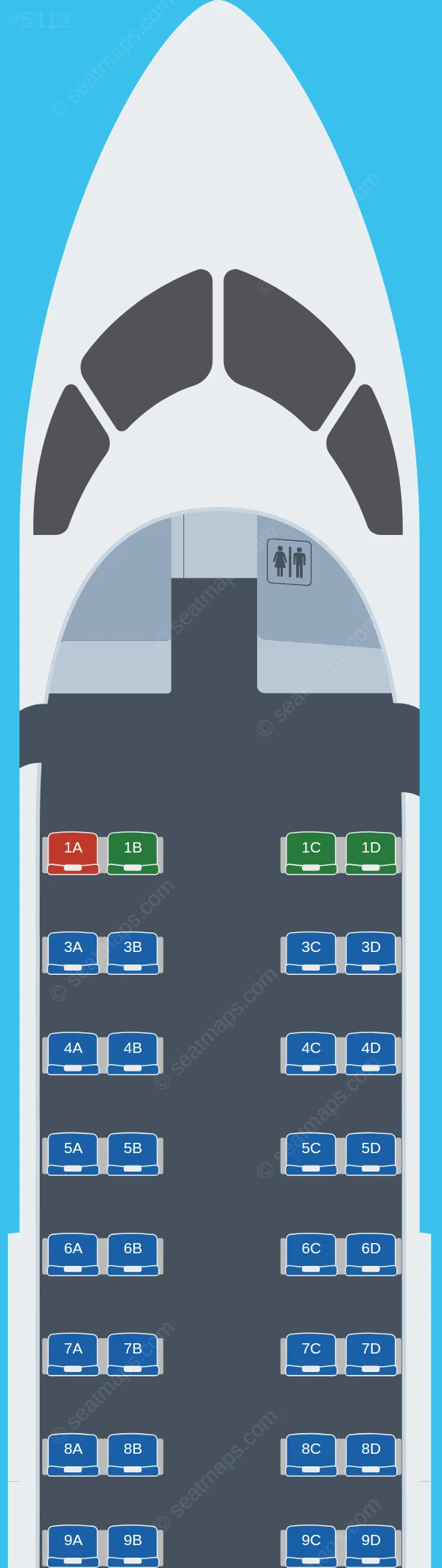 Petroleum Air Services De Havilland Q300 seatmap preview