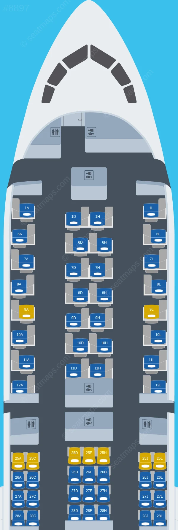 China Eastern Boeing 787-9 V.1 seatmap preview
