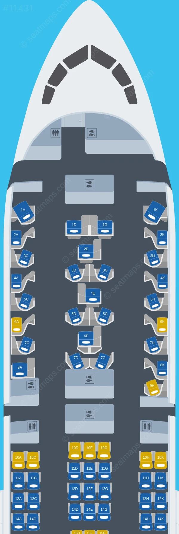 Lufthansa Boeing 787-9 Allegris seatmap preview