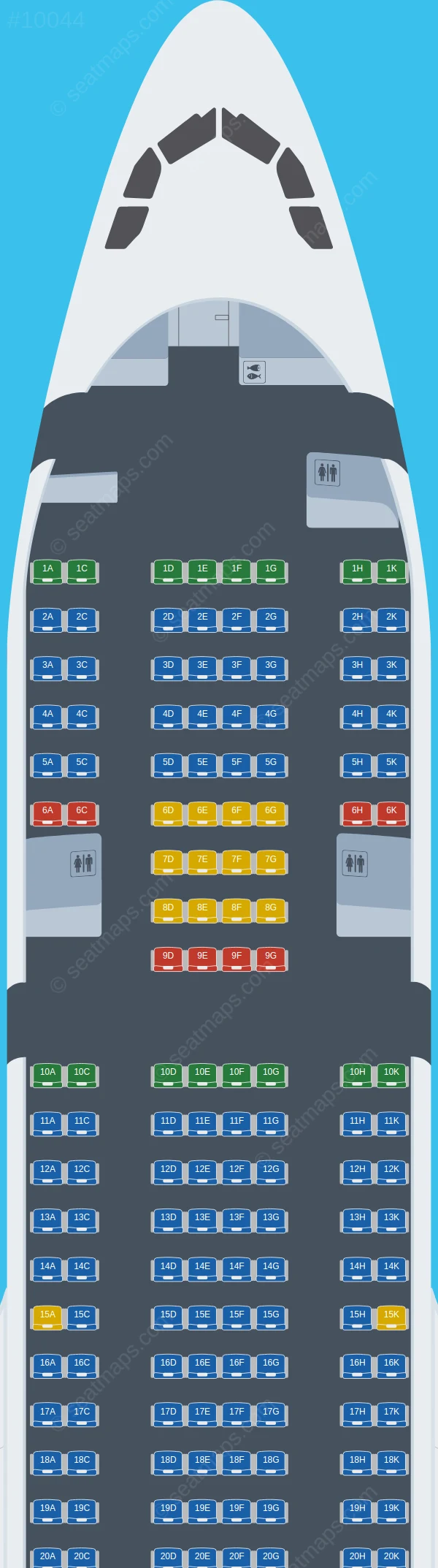Jet2.com Airbus A330-200 seatmap preview