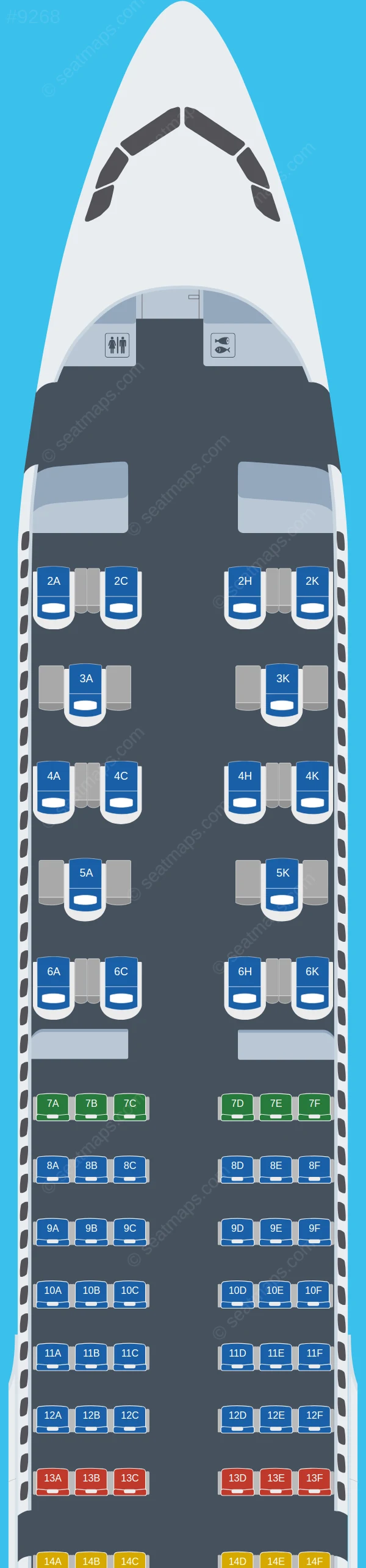 Aer Lingus Limited Airbus A321neo LR seatmap preview