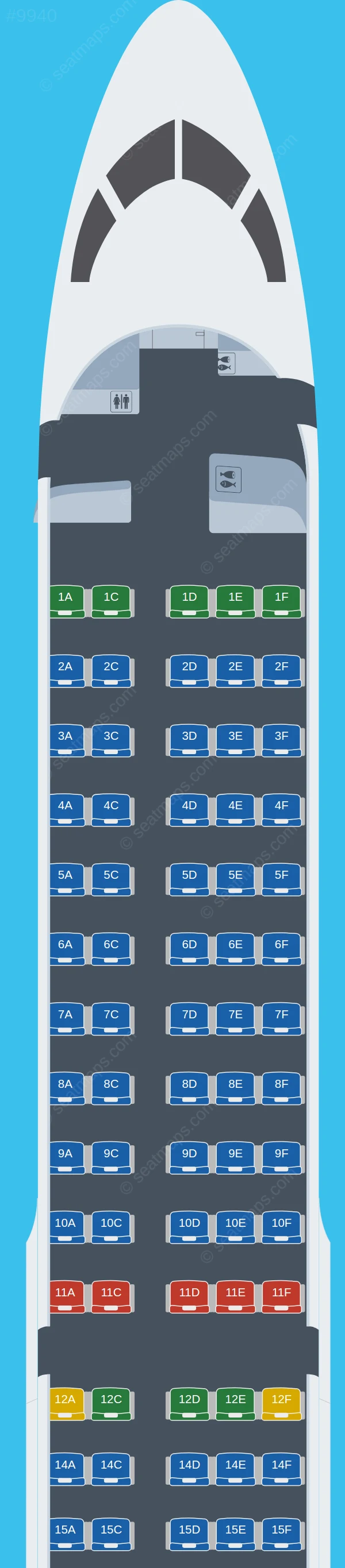 Edelweiss Air Airbus A220-300 seatmap preview