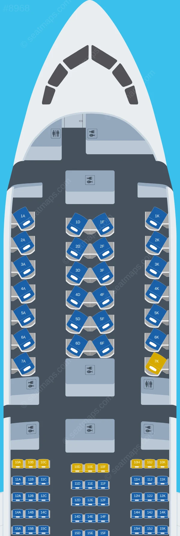 Royal Air Maroc Boeing 787-9 V.1 seatmap preview