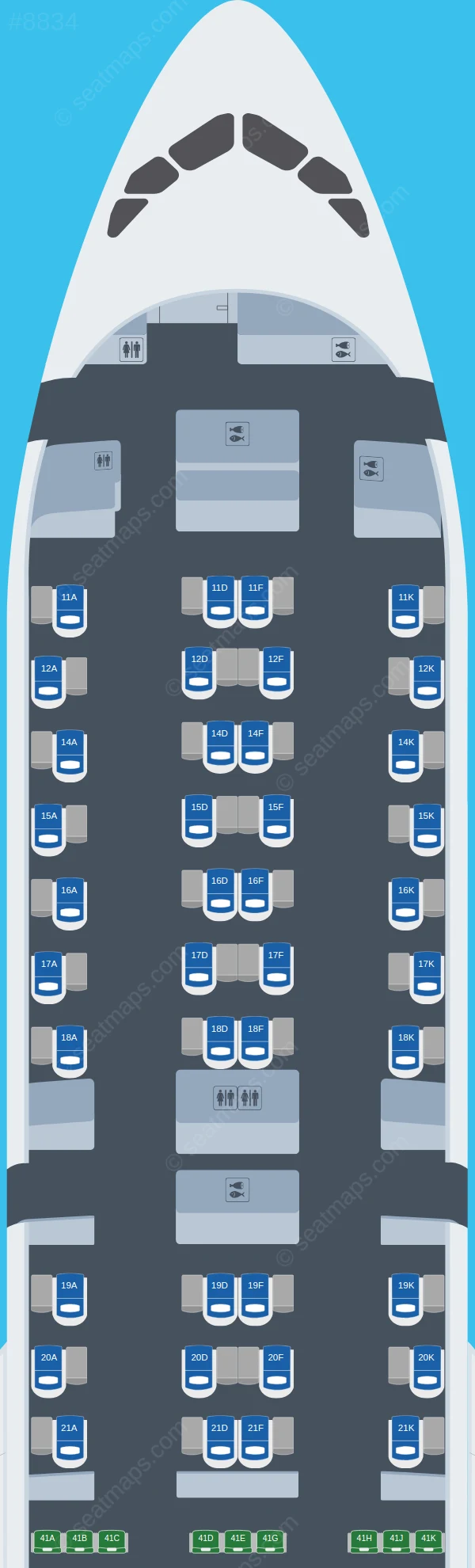 Singapore Airlines Airbus A350-900 V.2 seatmap preview