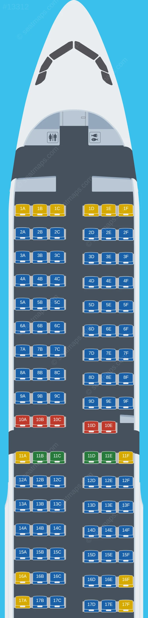 Sky Vision Airlines Airbus A321-200 seatmap preview