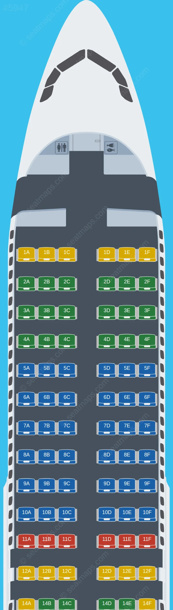Vueling Airbus A320-200 V.2 seatmap preview
