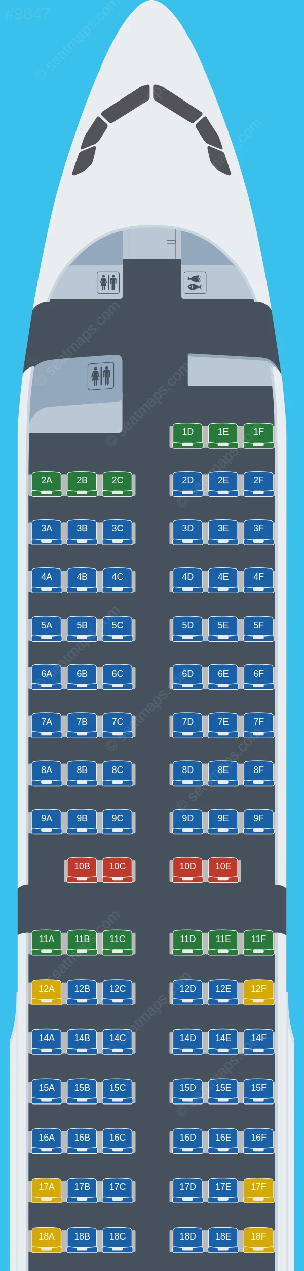 Nordwind Airlines Airbus A321-200 V.2 seatmap preview
