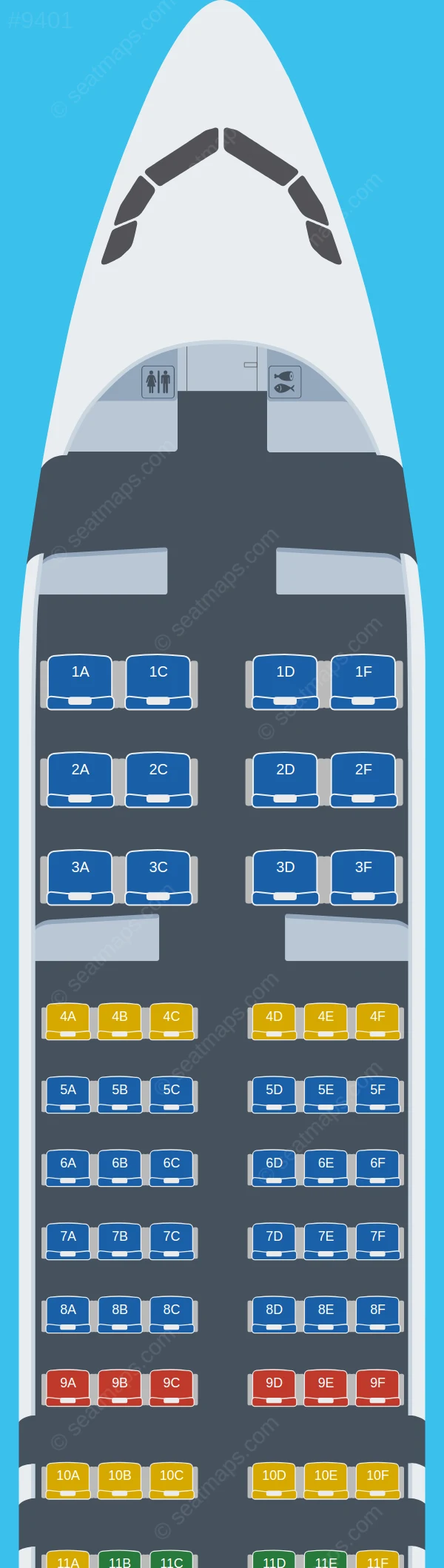 Air Seychelles Airbus A320neo seatmap preview