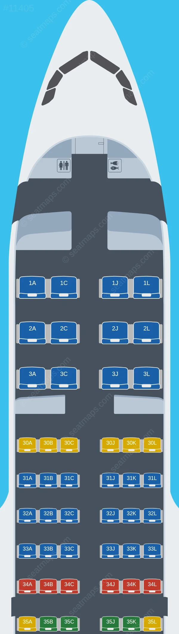Malta MedAir Airbus A320-200 V.2 seatmap preview