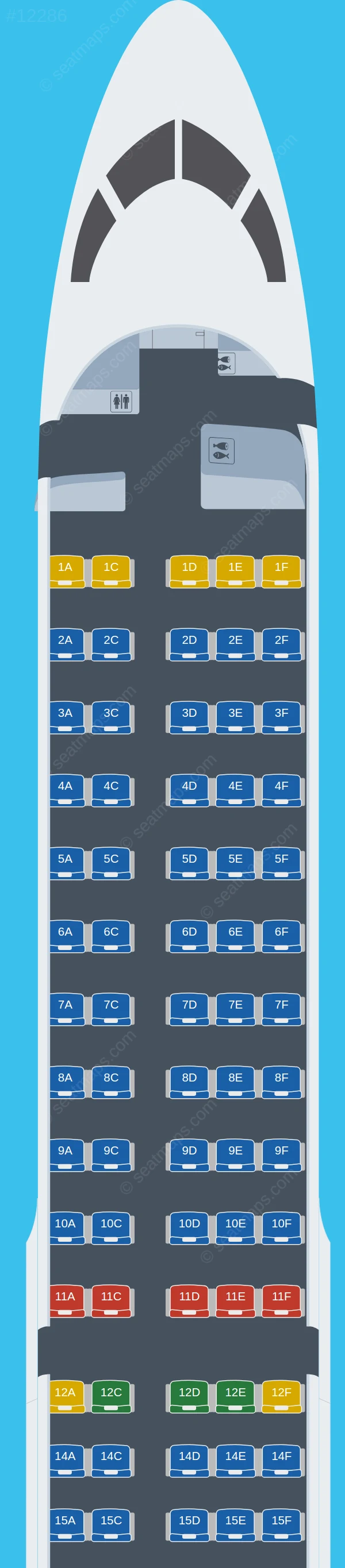 Croatia Airlines Airbus A220-300 seatmap preview