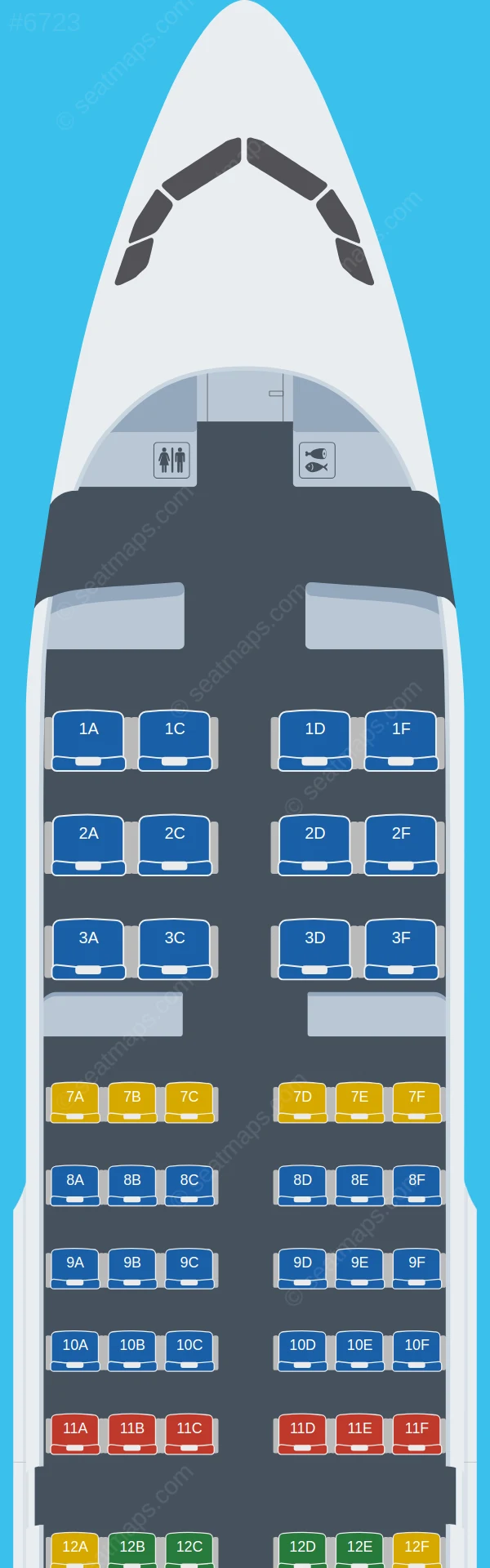 Air Côte d'Ivoire Airbus A319-100 V.1 seatmap preview