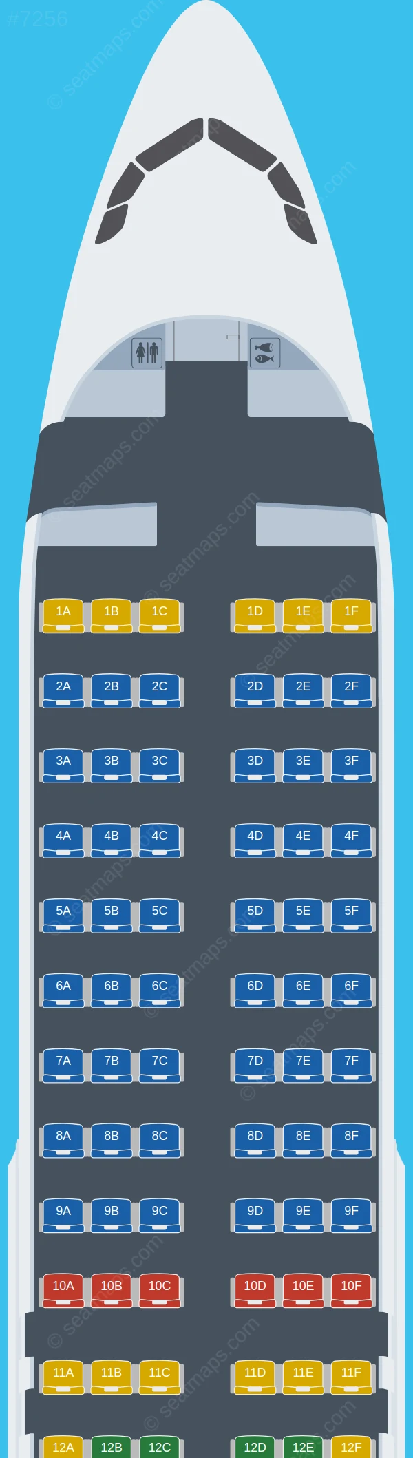 Bangkok Airways Airbus A320-200 seatmap preview