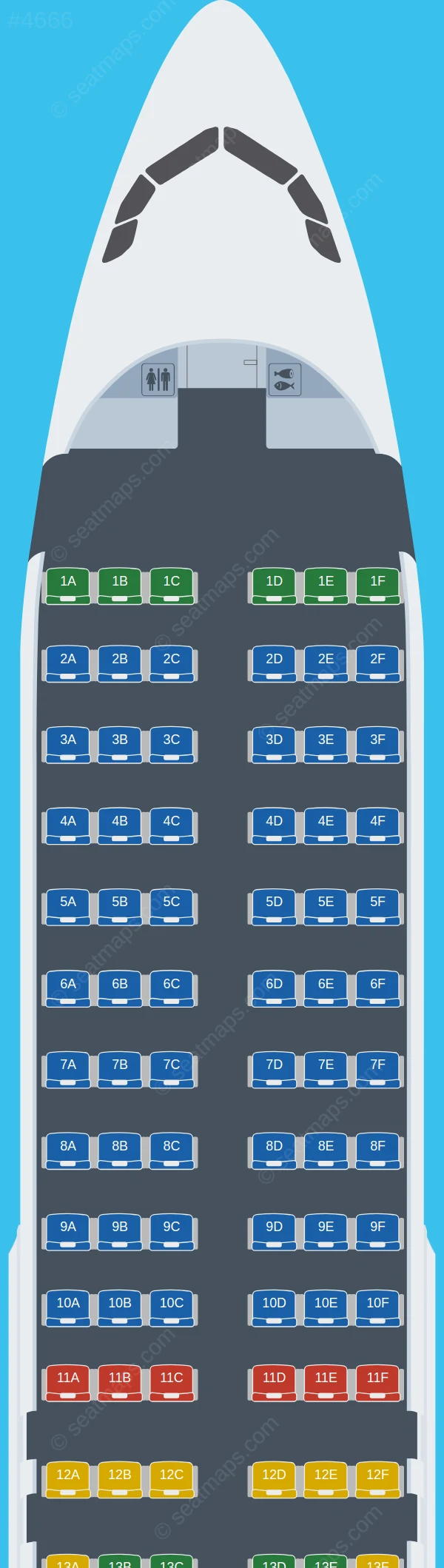 Iraqi Airways Airbus A320-200 V.1 seatmap preview