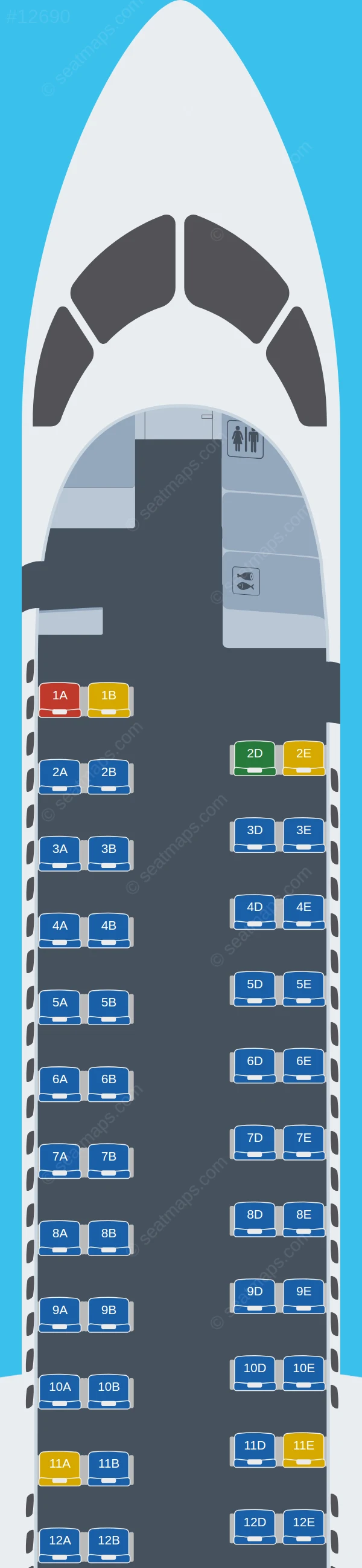 Daallo Airlines De Havilland Q400 seatmap preview