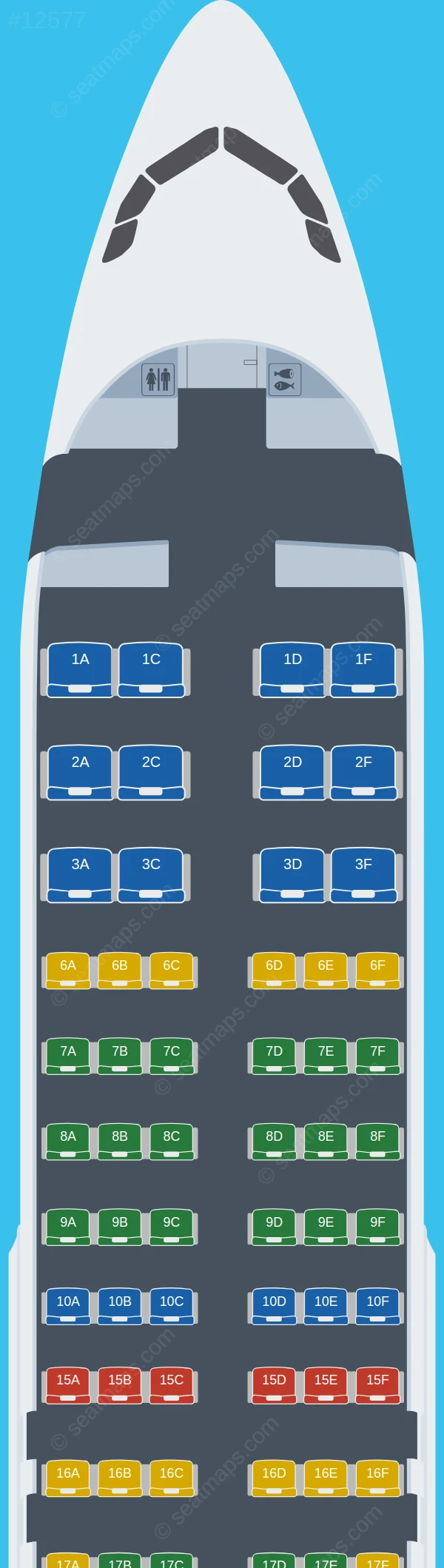 Tunisair Airbus A320-200 V.2 seatmap preview