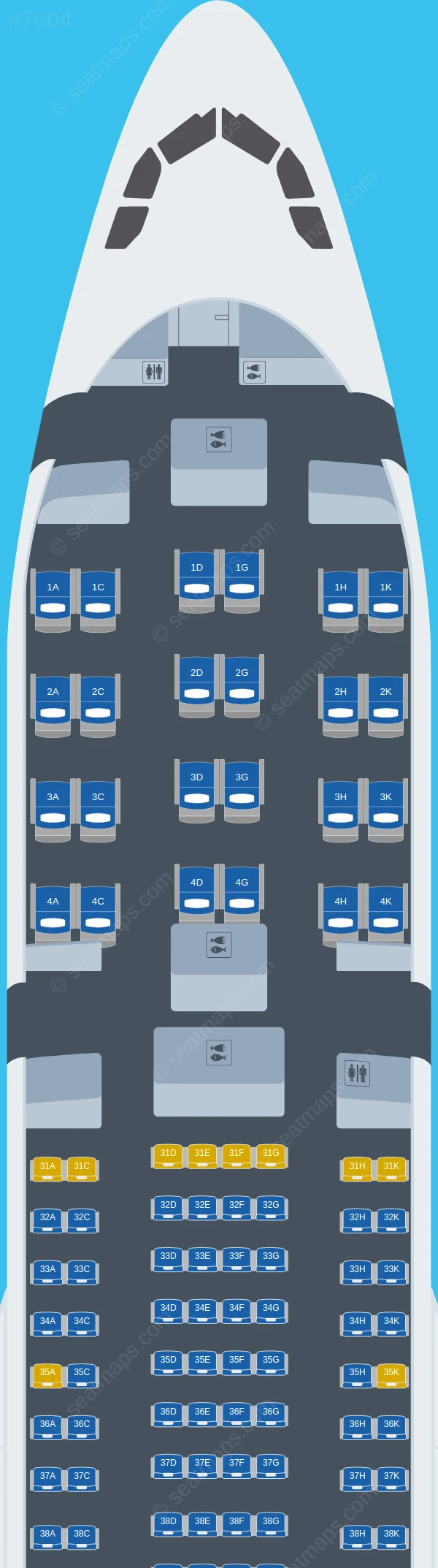 Sichuan Airlines Airbus A330-200 seatmap preview