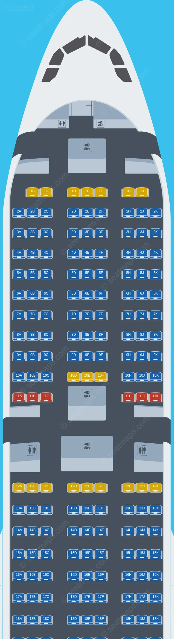 Nordwind Airlines Airbus A330-300 seatmap preview