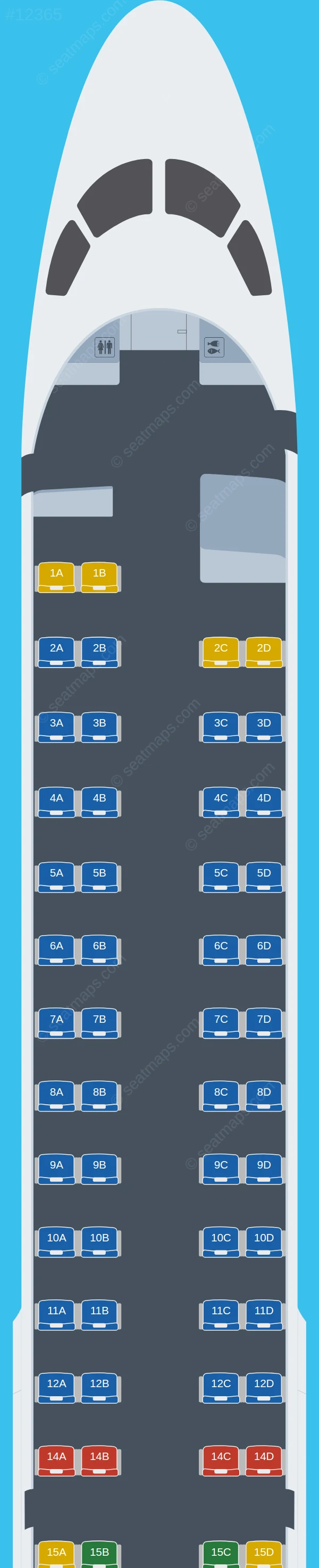 Air Serbia Embraer E195 seatmap preview