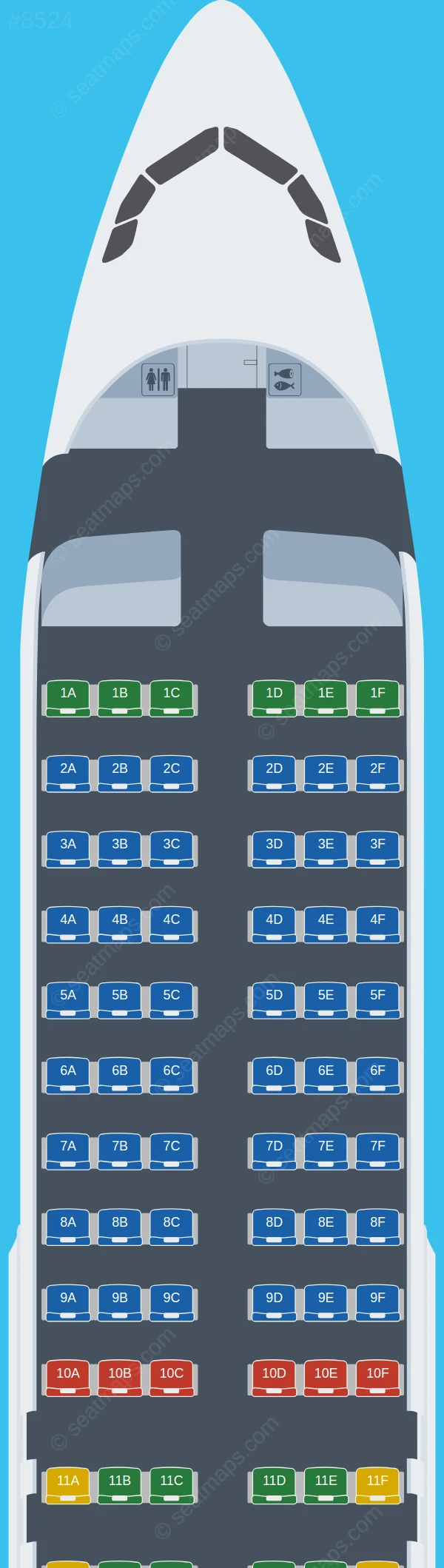 Iraqi Airways Airbus A320-200 V.2 seatmap preview