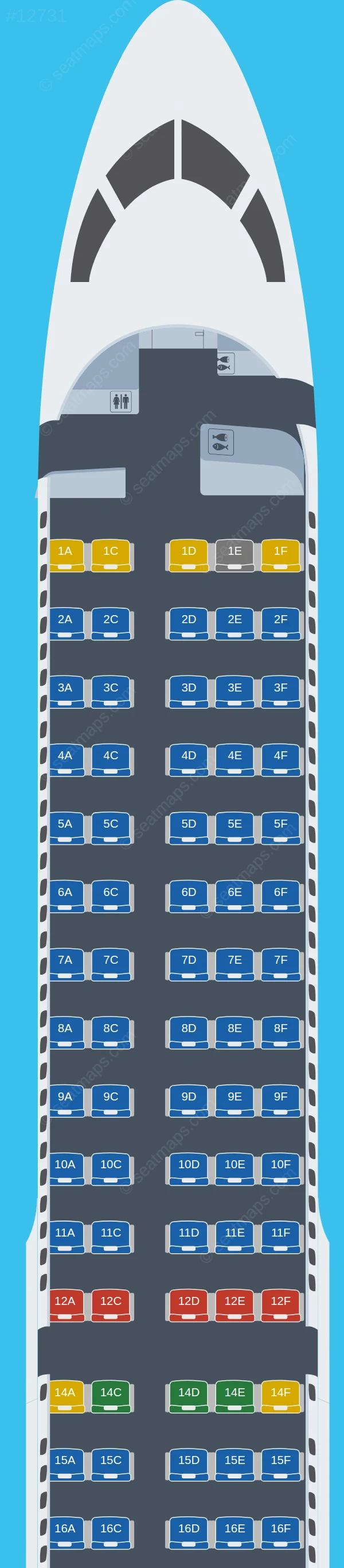 ITA Airways Airbus A220-300 V.2 seatmap preview