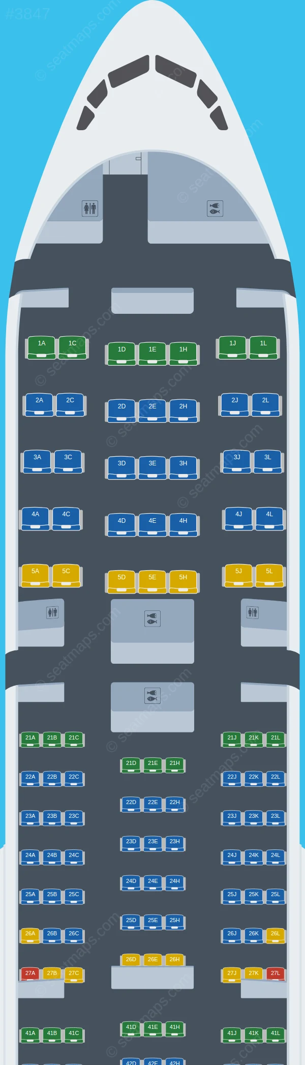 Pakistan International Airlines - PIA Boeing 777-200LR seatmap preview