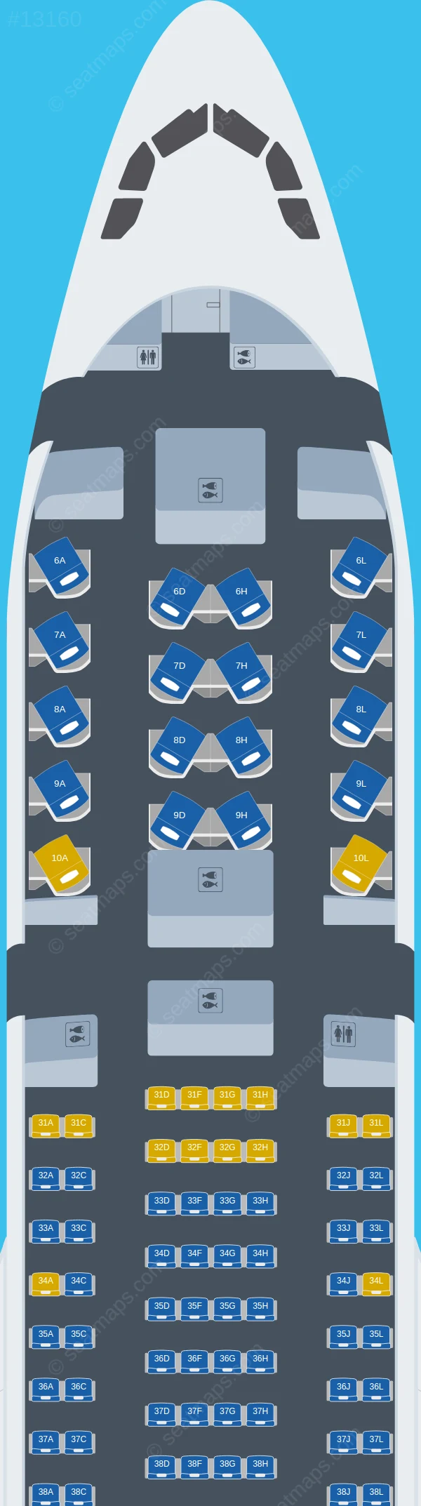 China Eastern Airbus A330-200 V.6 seatmap preview