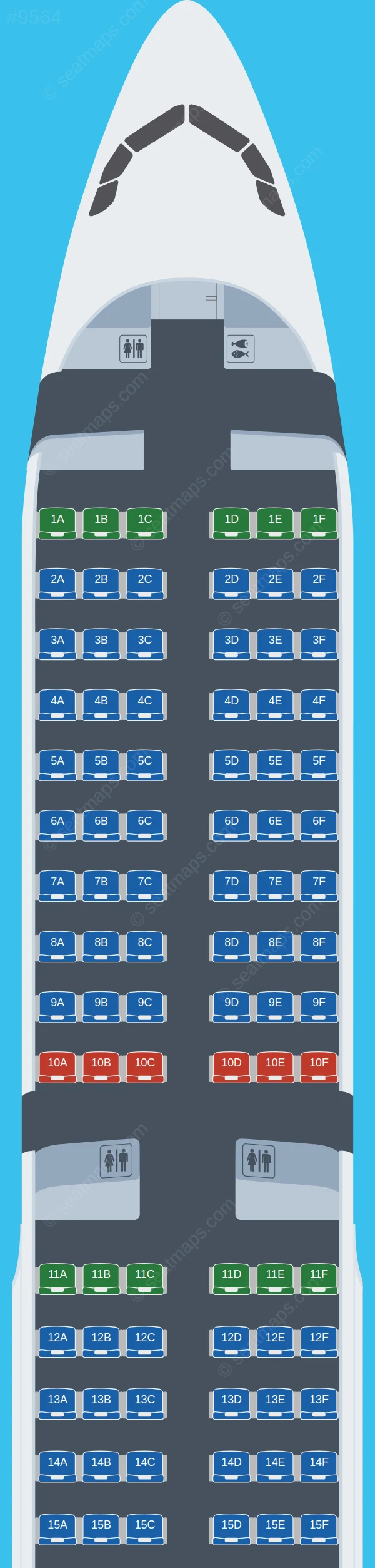 Holiday Europe Airbus A321-200 V.1 seatmap preview
