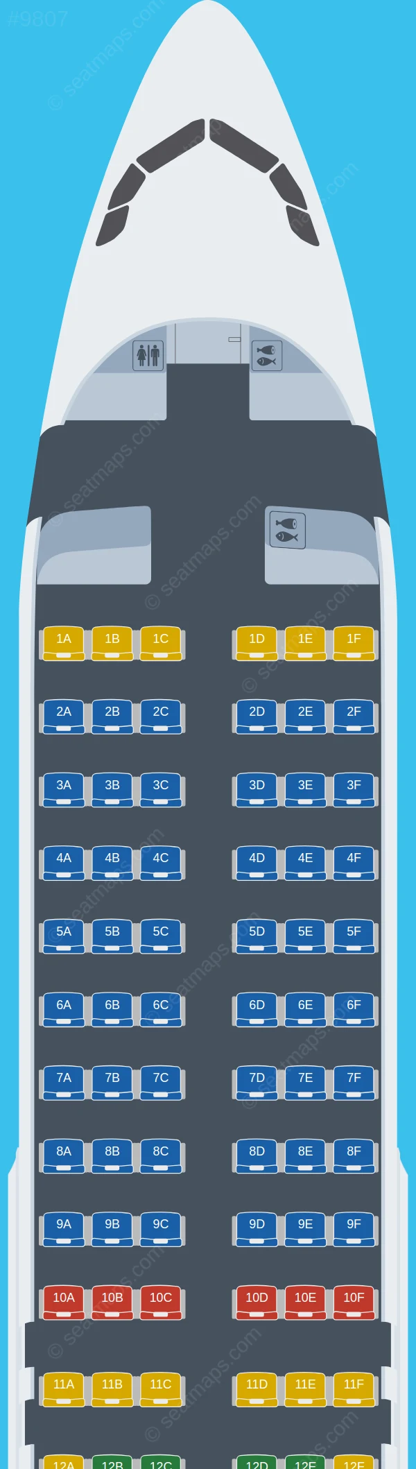 Olympic Air Airbus A320-200 V.2 seatmap preview