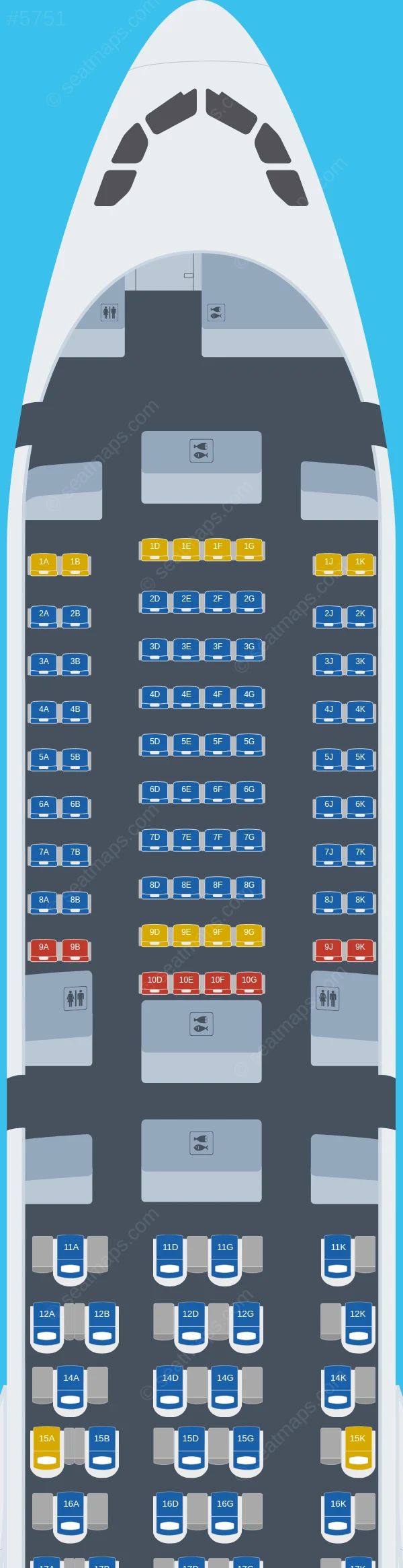 Edelweiss Air Airbus A340-300 V.1 seatmap preview